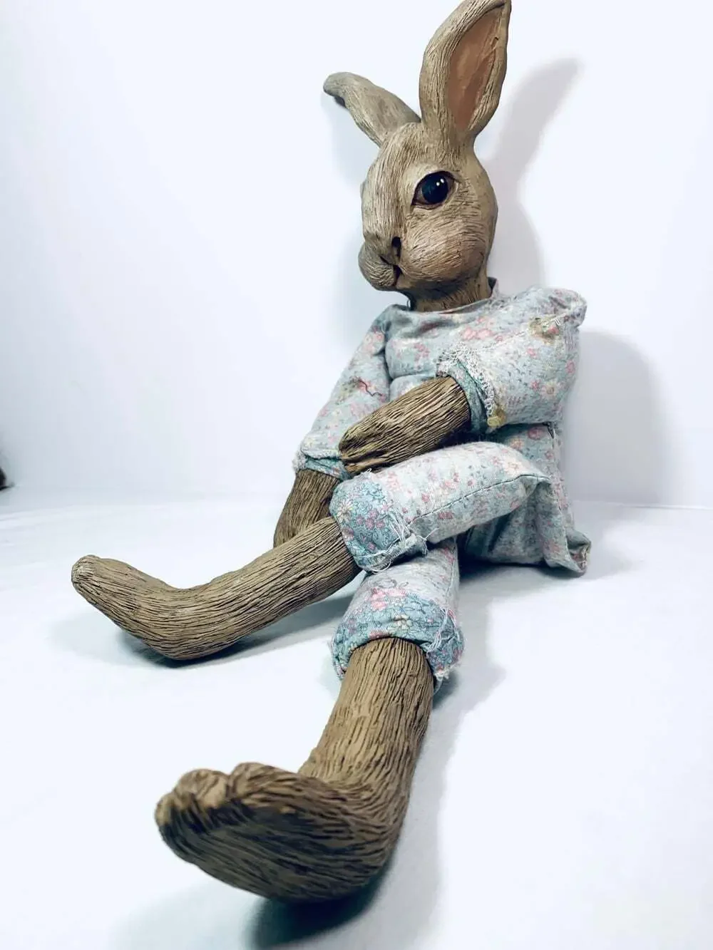 Bunny Rabbit Ceramic  head and feet brown craft